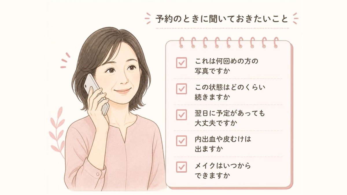 予約のときに聞いておきたい5つの質問のチェックリスト