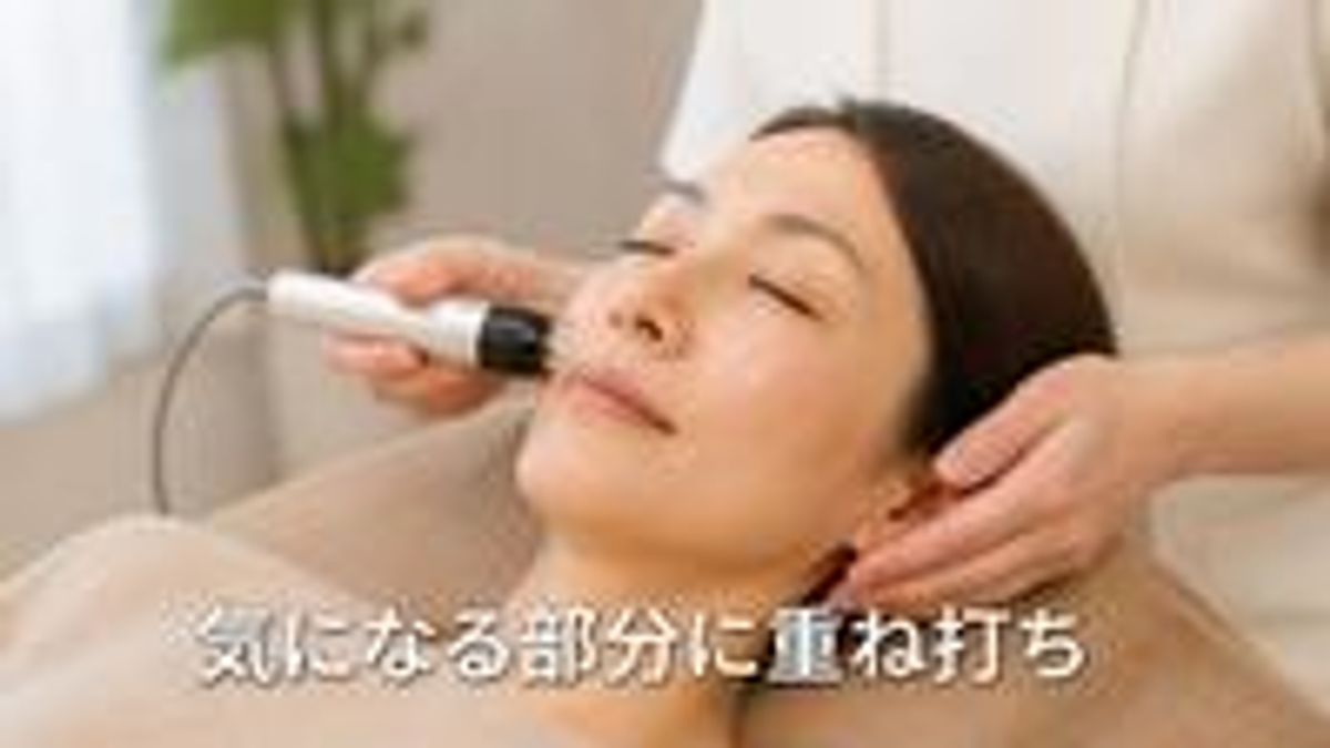 気になる部分に重ね打ちで施術している画像